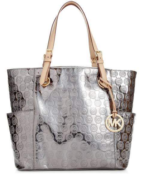 michael kors metallic tote|michael kors tote with zipper.